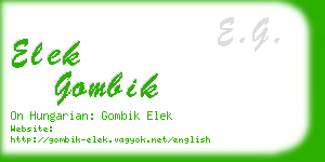 elek gombik business card